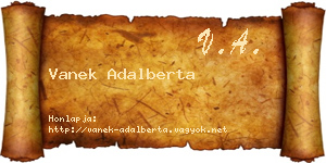 Vanek Adalberta névjegykártya